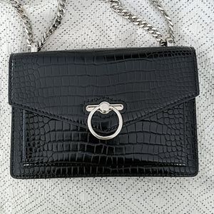 JW Pei Envelope Chain Crossbody bag - Black Croc